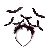 Halloween Glitter Bat Cloth Hair Band HAWE-PW0001-207A-1