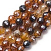 Electroplated Natural Agate Beads Strands G-B191-A07-6mm-13-2