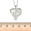 Mother's Day Brass Micro Pave Clear Cubic Zirconia I Love You Mom Heart Pendant Necklaces for Women NJEW-C085-01D-P-3