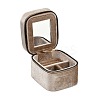 Mini Rectangle Velvet Jewelry Storage Zipper Boxes with Mirror Inside CON-Z009-04B-1