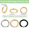 18Pcs 3 Colors 303 Stainless Steel Twist Hoop Earrings for Women EJEW-SC0001-81B-2