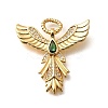 Brass Micro Pave Cubic Zirconia with Glass Pendants X-KK-U055-10G-02-1