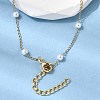304 Stainless Steel Starfish Shell Shape Pendant Necklaces for Women NJEW-F356-02G-5