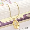 Shell Pearl Polygon Pendant Necklaces NJEW-K255-11G-3