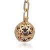 Golden Tone Brass Hollow Round Cage Pendants KK-J216-07G-2