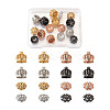 Hollow Brass Micro Pave Clear Cubic Zirconia Beads ZIRC-TA0001-16-9