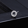 Platinum Brass Micro Pave Cubic Zirconia Stud Earrings XI6969-15-1