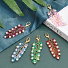 10Pcs 5 Colors Trumpet Flower Glass Pendant Decorations HJEW-CA0001-45-4
