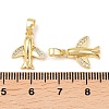 Brass Micro Pave Clear Cubic Zirconia Pendants KK-G549-18B-G-3