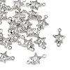 SHEGRACE Brass Pave Cubic Zirconia Star Connector Charms XGRQ2O314-441A-P-1