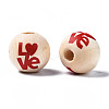 Unfinished Natural Wood European Beads WOOD-S057-066-4