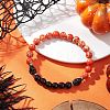 Synthetic Imperial Jasper & Turquoise & Painted Glass Beaded Stretch Bracelet for Women Men BJEW-JB12500-02-1