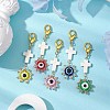 Evil Eye Glass & Resin Pendant Decoration HJEW-MZ00072-2