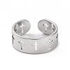 Non-Tarnish 304 Stainless Steel Hollow Out Cross Open Cuff Ring for Women RJEW-C053-02P-2