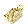 Rack Plating Brass Micro Pave Clear Cubic Zirconia Charms KK-G501-01U-G-2