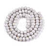 Electroplate Opaque Solid Color Glass Beads Strands EGLA-A044-P6mm-L19-2