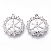 Brass Micro Pave Clear Cubic Zirconia Pendants KK-N232-144-NF-1