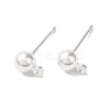 Brass Studs Earrings Finding KK-K383-03B-S-1