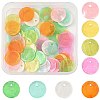 56Pcs 8 Colors Spray Painted Natural Capiz Shell Disc Charms BSHE-FS0001-10-1