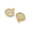 Brass Micro Pave Cubic Zirconia with Shell Pendants KK-Z115-06G-2