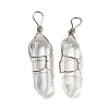 Natural Quartz Crystal Double Terminal Pointed Pendants G-H308-05P-01-1