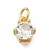 Brass Pave Cubic Zirconia Pendants X-KK-V002-23G-01-1
