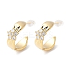 Brass Micro Pave Clear Cubic Zirconia Stud Earrings EJEW-Z104-01G-2