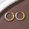 304 Stainless Steel Two Tone Hoop Earrings EJEW-P313-02A-G-1