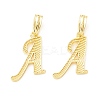 Rack Plating Eco-Friendly Brass Letter Pendants KK-K265-02G-A-1