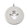 304 Stainless Steel Pendants STAS-F313-01P-1