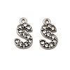 Letter 304 Stainless Steel Rhinestone Charms STAS-H240-24S-P-1