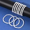 Natural Selenite Round Beaded Stretch Bracelet BJEW-D024-01B-1
