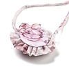 Flower Pattern Fabric Rose Tie Choker Necklaces for Women LS-NJEW-Z022-01E-3