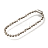 Brass Ball Chain Bracelets for Women Men BJEW-M059-01P-2