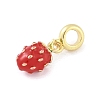 Brass Enamel Fruit European Dangle Charms KK-Z090-08G-03-2