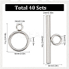 40Pcs 304 Stainless Steel Ring Toggle Clasps STAS-SC0007-42B-2