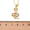 Brass Micro Pave Colorful Cubic Zirconia Snake Pendant Necklaces LS-NJEW-S438-02H-G-5