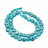 Handmade Evil Eye Lampwork Flat Round Bead Strands LAMP-L058-10mm-11-2