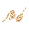 Brass Micro Pave Clear Cubic Zirconia Oval Earring Hooks KK-A274-09G-2
