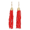 Boho Seed Bead Tassel Earrings EJEW-Z072-03A-2