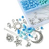 DIY Ocean Theme Glass Seed & Alloy Pendant Jewelry Kits DIY-FS0006-16-3