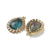 Natural Colorful Fluorite Faceted Teardrop Pendants G-I375-01G-01-2