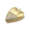 Brass Micro Pave Cubic Zirconia Pendants KK-C090-42G-07-2
