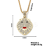 Alloy Crystal Rhinestone Vintage Wolf Head Pendant Necklaces SF9702-1-1