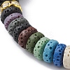 Dyed Colorful Natural Lava Rock Beaded Stretch Bracelets BJEW-JB09683-01-3