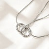 304 Stainless Steel Double Layer Snake Chain 2-Ring Link Necklaces LS-NJEW-R017-01P-2