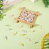48Pcs 12 Styles Acrylic & Natural Pearl Flower Connector Charms PALLOY-CW00008-5