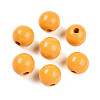 Painted Natural Wood Beads WOOD-A018-16mm-17-1