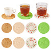 8Pcs 4 Styles Rattan & Cotton Mat AJEW-MB0001-02-1