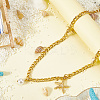 Bohemian Natural Shell & Plastic Imitation Pearl Tassel Chain Belts AJEW-CY0001-06B-3